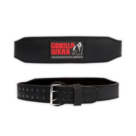 4 Inch Padded Leather Belt, black/red, large/xlarge