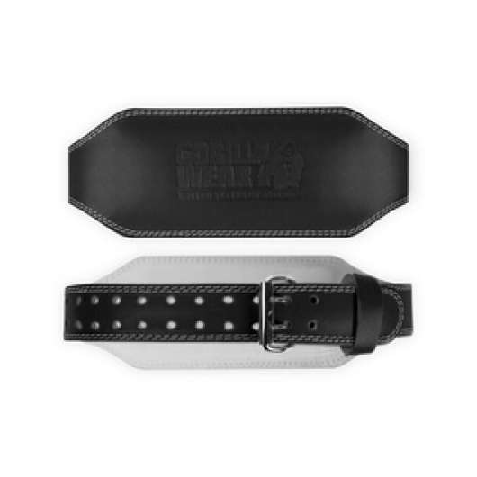 6 Inch Padded Leather Belt, black/black, Gorilla Wear