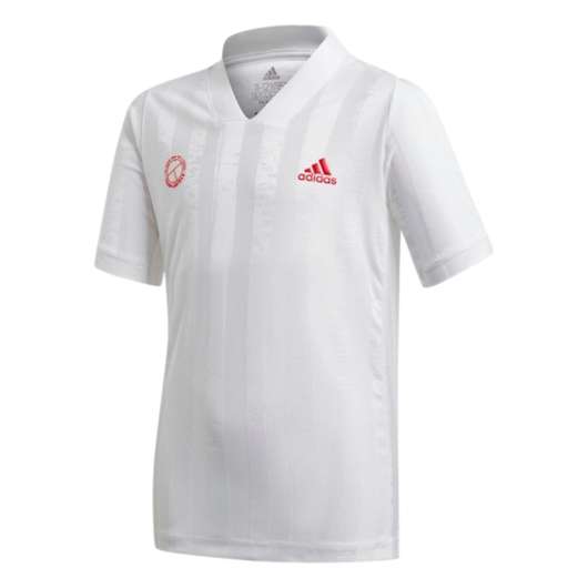 Adidas Boys Freelift T-Shirt White/Scarlet