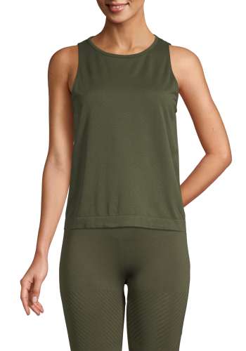 Block Seamless Muscle Tank - Forest Green