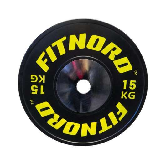 FitNord Tävlingsviktskiva 15 kg, PRO Bumper Plate