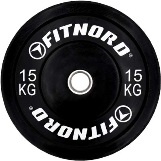 FitNord Viktskiva Bumper Black 15 kg