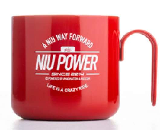 Kaffekopp Metall Niu Power Röd