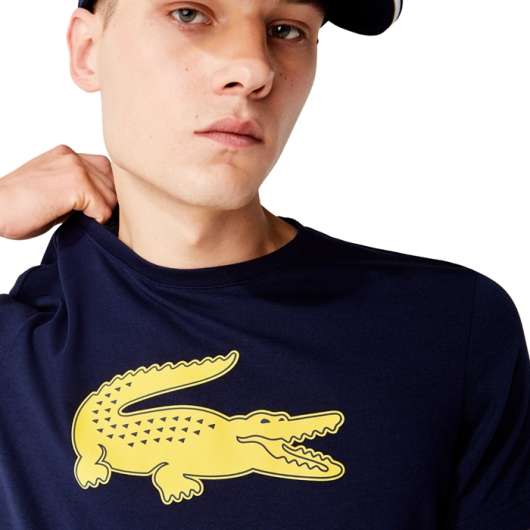 Lacoste 3D Print Crocodile Breathable T-Shirt Navy Blue