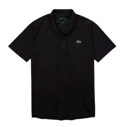 Lacoste Short Sleeved Ribbed Polo Black