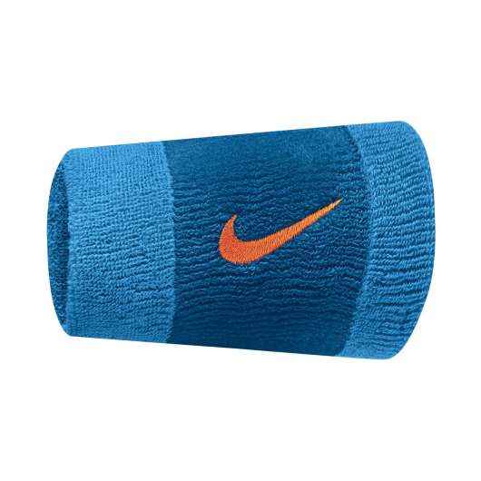 Nike Swoosh Double Svedbånd Blå/Orange 2-Pack