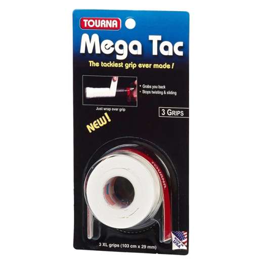 Tourna Mega Tac Grip 3-pack White