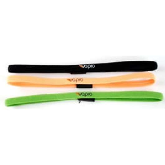 Vapro Elastiskt Pannband 3- Pack  Black,orange,green